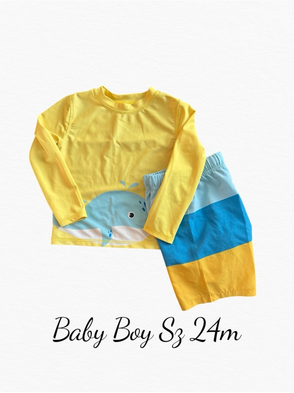 Banana Boat Baby Boy 24 Months Swimsuit Pool Beach Set.